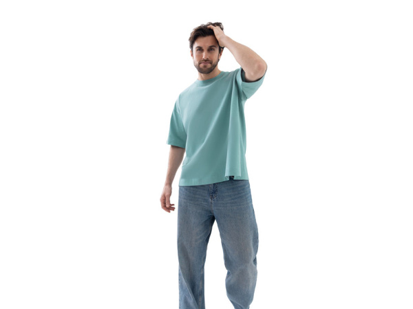 Футболка оверсайз «Beta.01» унисекс, Размер XL-2XL, Цвет пыльный бирюзовый