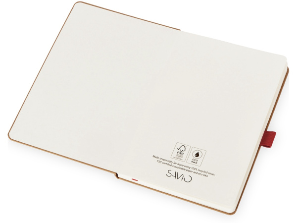 Блокнот А5 в твердой обложке «Sevilia Hard», Цвет крафтовый/красный