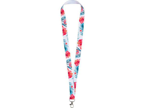 Ланъярд под сублимацию с карабином, 2 см, Цвет белый