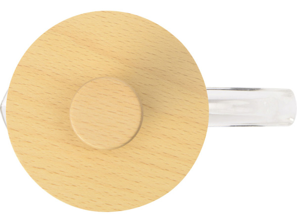 Френч-пресс с деревянной крышкой «Downtime», Цвет прозрачный/натуральный