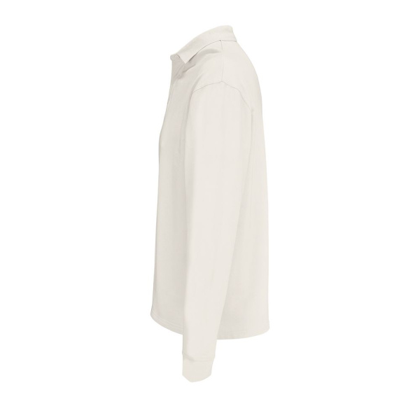 Рубашка поло оверсайз с длинным рукавом Heritage, молочная, XS–5XL