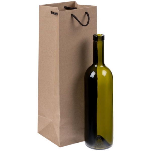 Пакет под бутылку Vindemia, крафт, 12х11,2х38 см