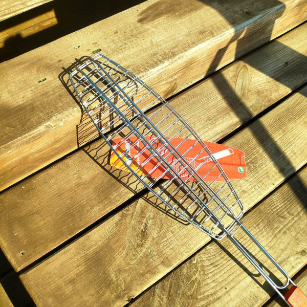 Решетка-гриль для рыбы "Picnic" 70 х 15 см. / хромированная решетка для рыбы