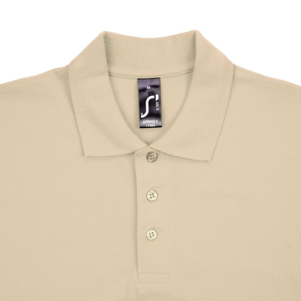 Рубашка поло мужская Spring 210, бежевая, S–XXL