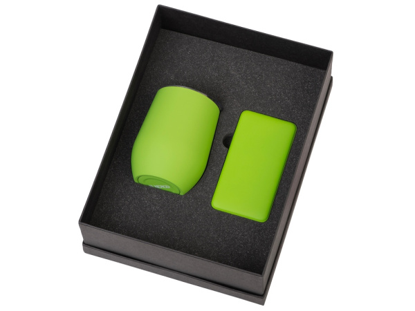 Подарочный набор «COLOR IT» с термокружкой и повербанком, Размер 10000 mAh, Цвет зеленое яблоко