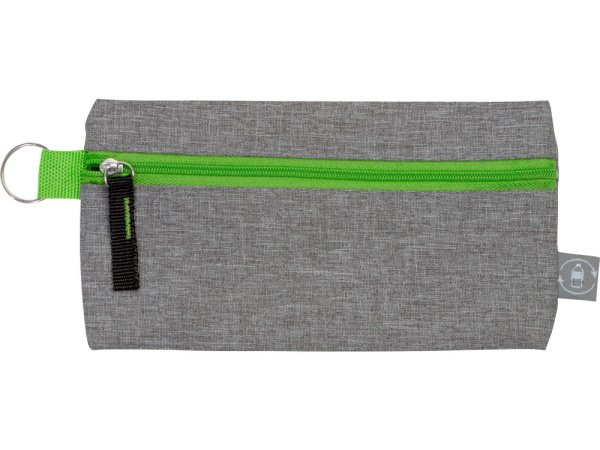 Пенал «Holder» из переработанного полиэстера RPET, Цвет серый/зеленый