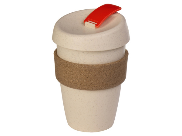 Стакан из пшеничного волокна с двойными стенками «Pino», Цвет натуральный, красный, коричневый