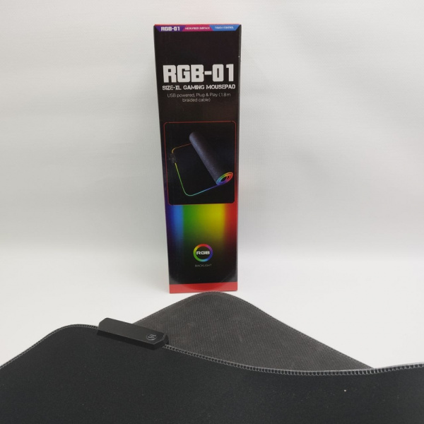 Игровой коврик для мыши с подсветкой 80х30 см. RGB-01 / 7 цветов, 10 цветовых режимов