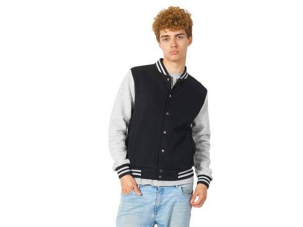 Бомбер «Oxford», унисекс, Размер XL, Цвет черный/серый меланж