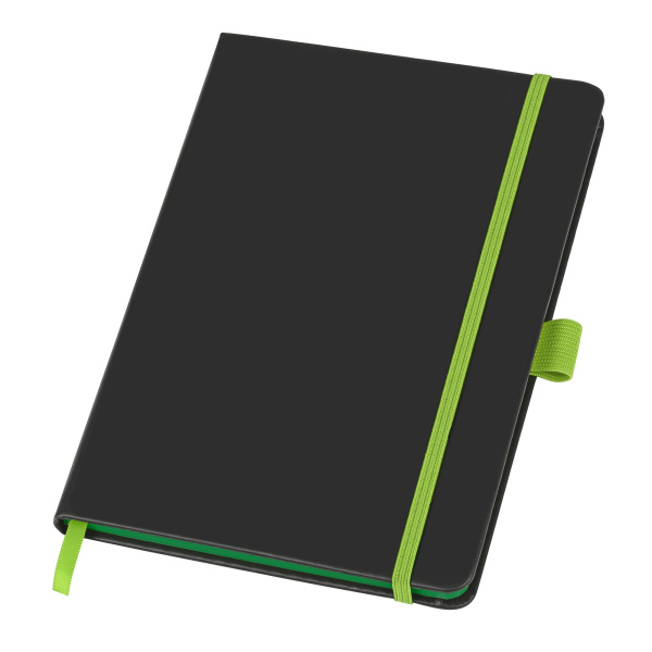 Блокнот A5 «ColorNote Black», Цвет черный/зеленое яблоко