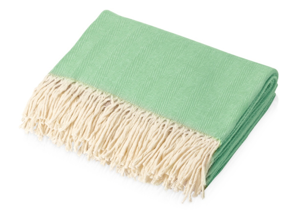 Подарочный набор с пледом, френчпрессом, чаем и вареньем, Цвет зеленый