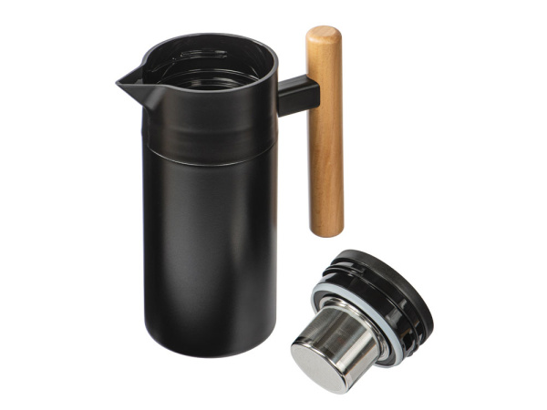 Вакуумный термокувшин с ситечком «Arctic», Цвет черный, натуральный