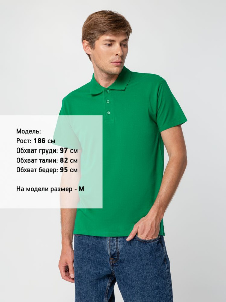 Рубашка поло мужская Summer 170, ярко-зеленая, XS–XXL