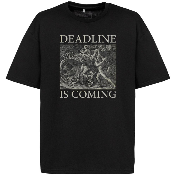 Футболка оверсайз Deadline, черная, XS–XXL