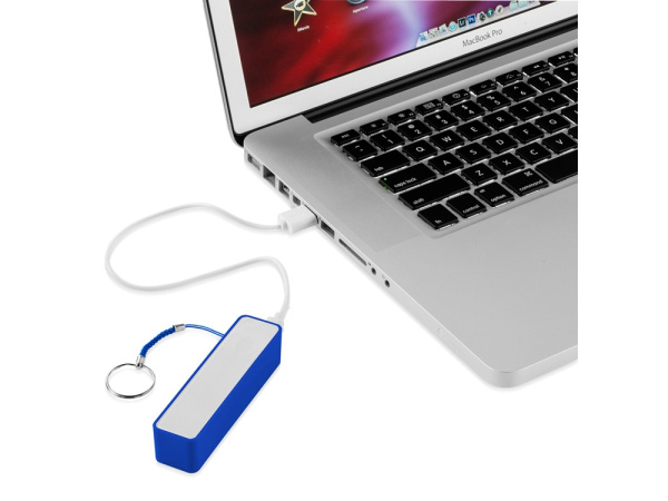 Внешний аккумулятор «Jive», 2000 mAh, Цвет ярко-синий/белый