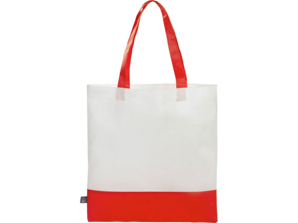 Сумка-шоппер двухцветная Reviver из нетканого переработанного материала RPET, Цвет красный