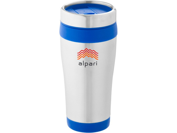 Термостакан «Bezel», 470 мл, Цвет серебристый/синий