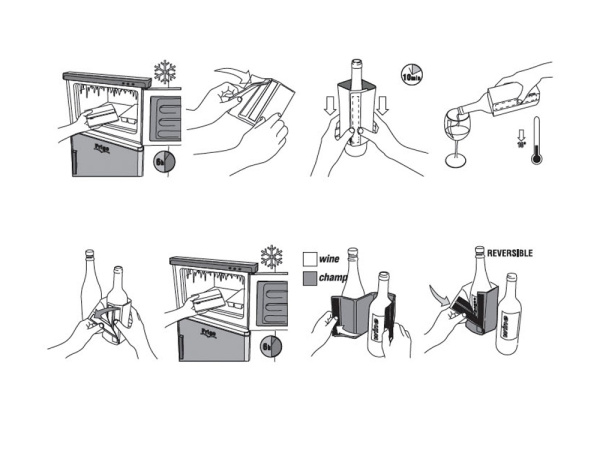 Охладитель-чехол для бутылки вина или шампанского «Cooling wrap», Цвет черный