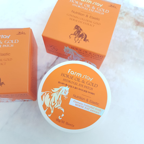 Гидрогелевые патчи с золотом и лошадиным маслом FarmStay Horse Oil & Gold Hydrogel Eye Patch, 60 шт 