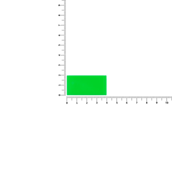 Лейбл из ПВХ Dzeta, XS, зеленый неон, 2х4х0,2 см