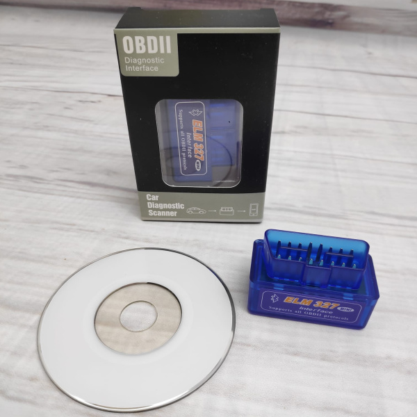 Адаптер ELM327 Bluetooth OBD II (Версия 2.1). Новая улучшенная версия С диском, спайка