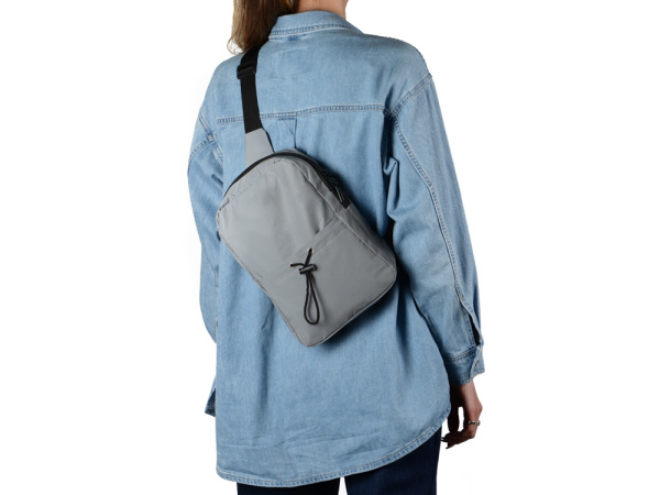 Светоотражающая сумка на одно плечо «Reflector», Цвет серый светоотражающий