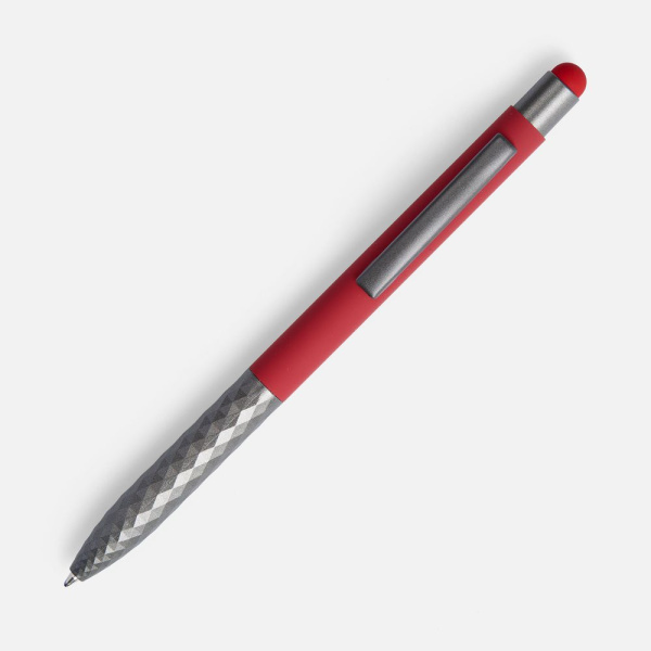 Ручка шариковая Digit Soft Touch со стилусом, красная, 14,5х1 см