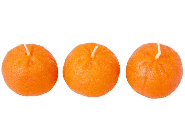 Набор свечей «Мандарины в сетке», без аромата, Цвет оранжевый