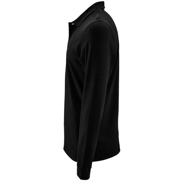 Рубашка поло мужская с длинным рукавом Perfect LSL Men, черная, S–3XL