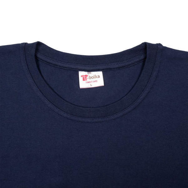 Футболка женская T-bolka Stretch Lady, кобальт (темно-синяя), S–XL