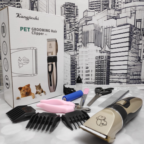 Машинка электрическая Kangjeshi (грумер)для стрижки животных PET Grooming Hair Clipper kit