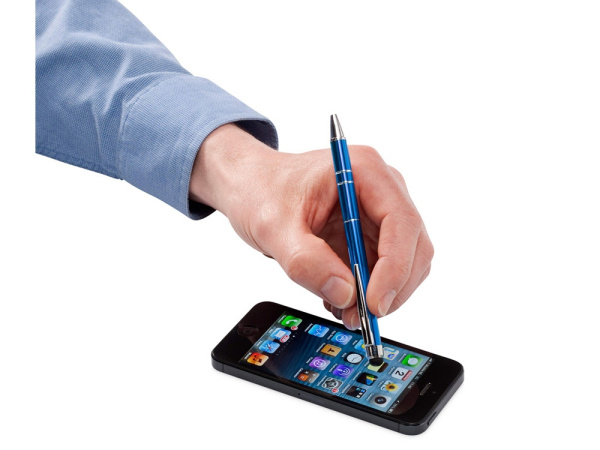 Ручка-стилус шариковая «Charleston», Цвет синий/серебристый