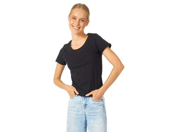 Футболка «Sydney» с подвернутыми рукавами, женская, Размер XL, Цвет черный