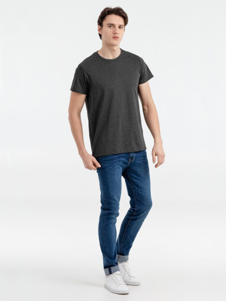 Футболка мужская Regent Fit 150, черный меланж, XS–XXL