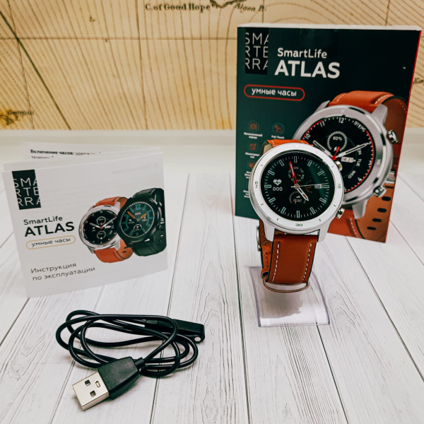 Умные Bluetooth часы Smarterra SmartLife ATLAS Контроль артериального давления/уровня кислорода в кр