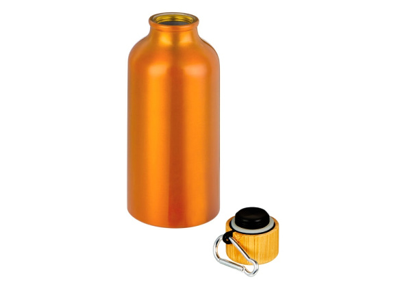 Бутылка «Hip S Bamboo» с карабином, 400 мл, Цвет оранжевый