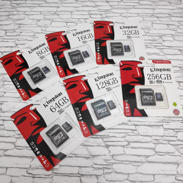 Карта памяти 128GB microSDXC (Kingston 10 класс+SD адаптер) (Копия)