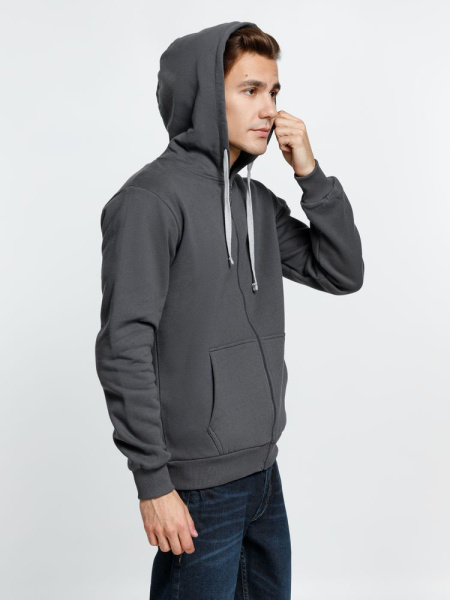 Толстовка на молнии с капюшоном Siverga Heavy, темно-серая (графит), XS–4XL