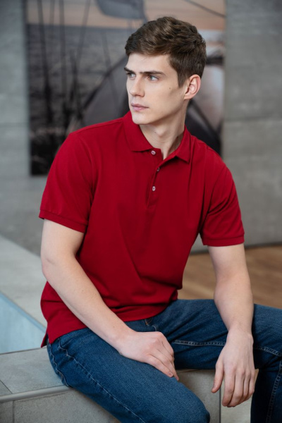 Рубашка поло мужская Sunset, черная, S–4XL