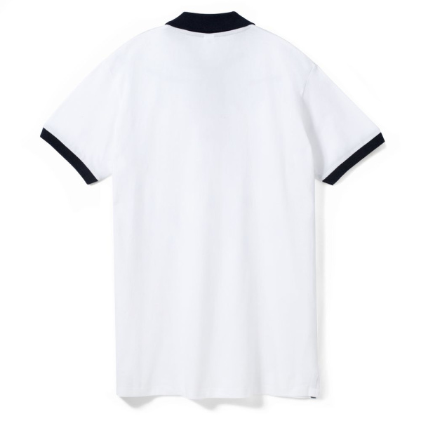Рубашка поло Prince 190, белая с темно-синим, XS–XXL