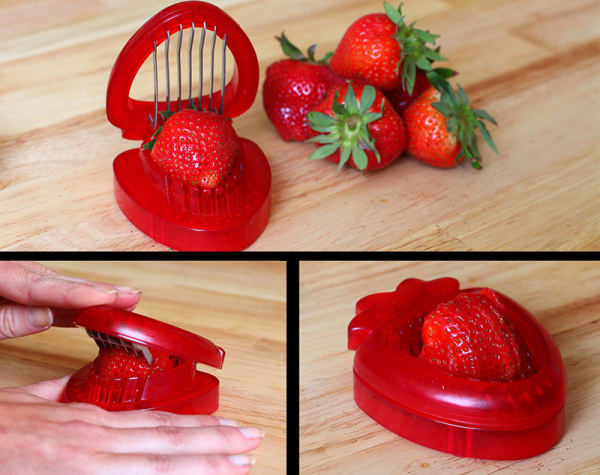 Набор (приспособление) для очистки и нарезки клубники Strawberry Slicer