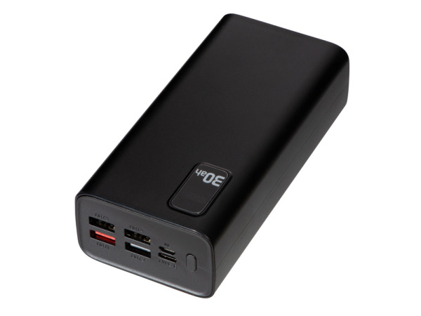 Портативный внешний аккумулятор «FAST», 30000 mAh, Цвет черный