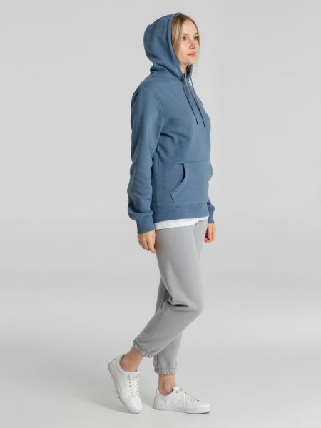 Толстовка с капюшоном унисекс King, серо-синяя, XS–3XL