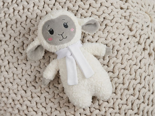 Мягкая игрушка Beastie Toys, овечка с белым шарфом, 12х24,5 см