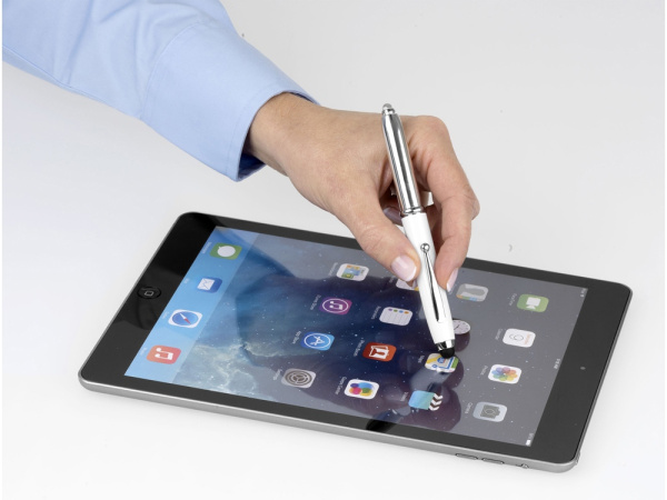 Ручка-стилус шариковая «Xenon», Размер синие чернила, Цвет белый/серебристый