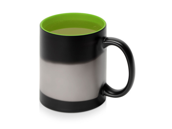 Кружка-хамелеон «Surprise» матовая, Цвет черный матовый/зеленое яблоко глянцевый