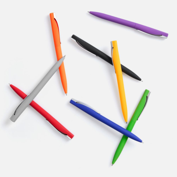 Ручка шариковая Pin Soft Touch, серая, 14,5х1,0 см