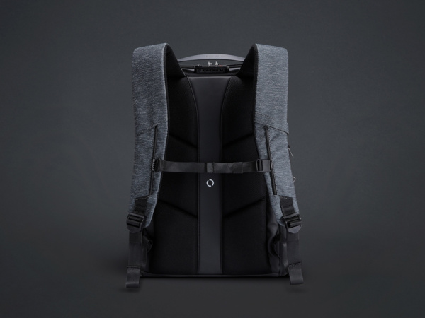 Водостойкий антикражный рюкзак FlexPackPro для ноутбука 15.6", Цвет серый/черный