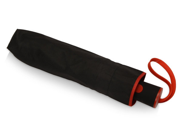 Зонт складной «Motley» с цветными спицами, Цвет черный/красный