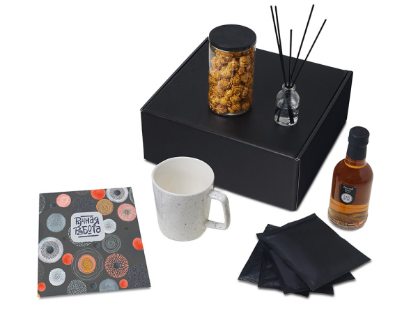 Подарочный набор «Re:y. Treat» с кружкой, сиропом и попкорном, Цвет белый